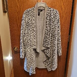 Leopard Print Open Front Cardigan